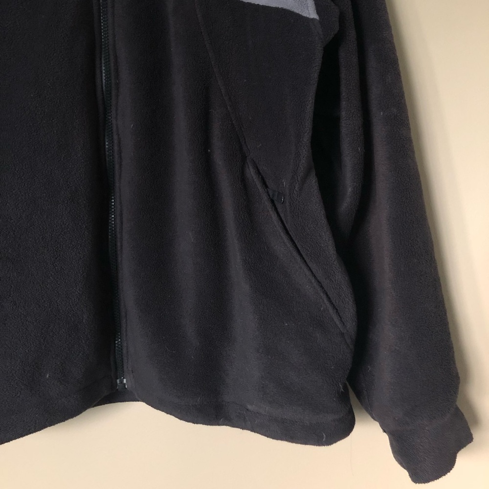 {Columbia} Dark Gray Fleece Jacket with Stripe - Picture 4 of 7